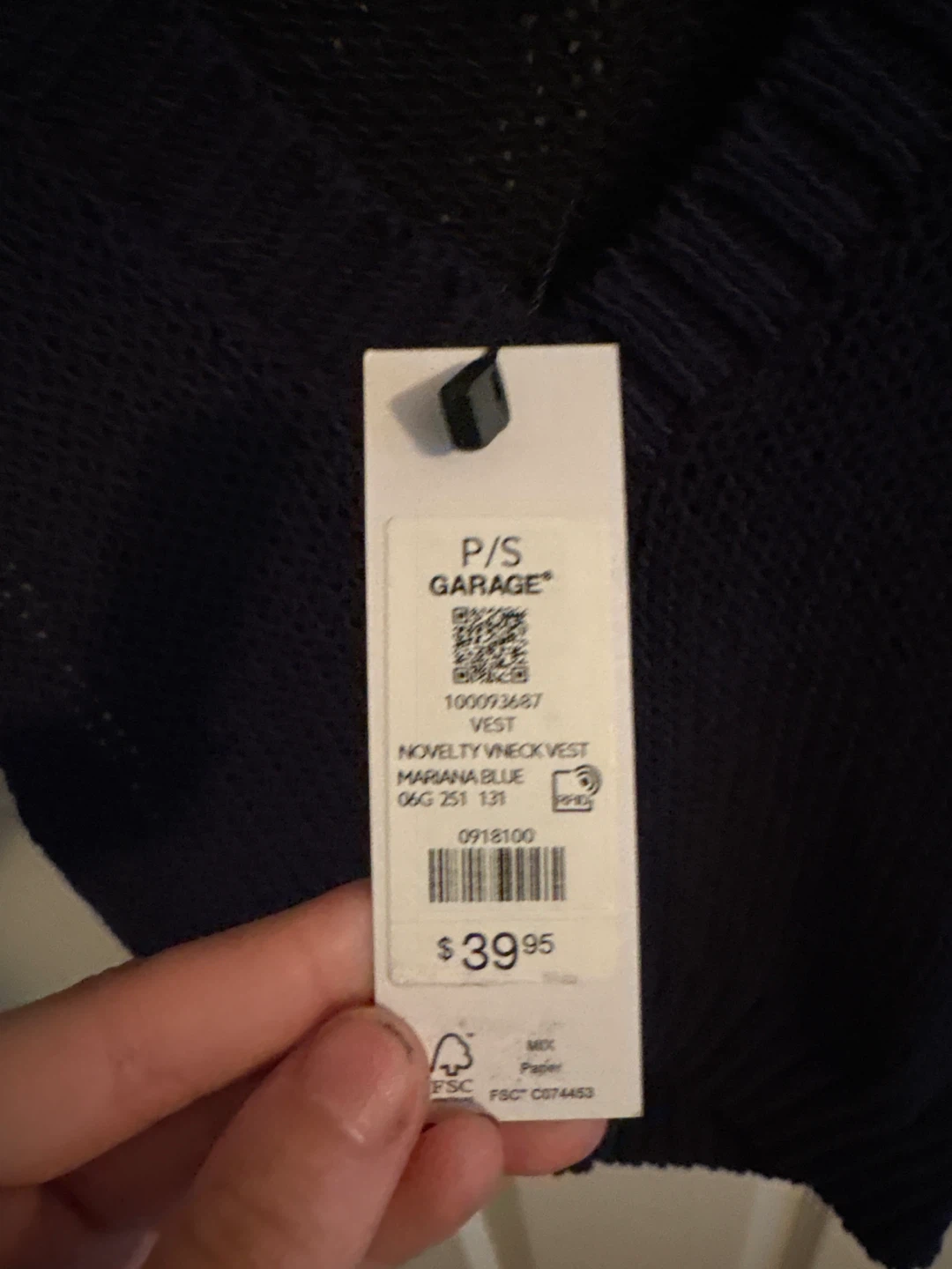Women garage vest novelty vneck Mariana blue tags on small - photo 2