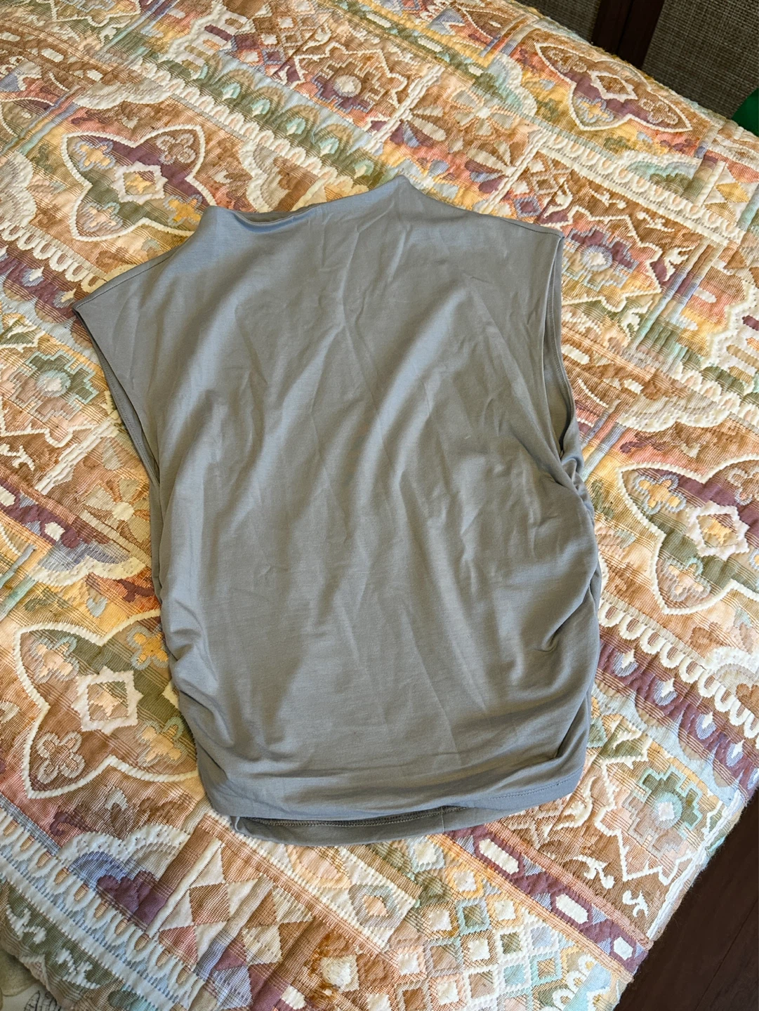 Grey Sleeveless Mock Neck Top