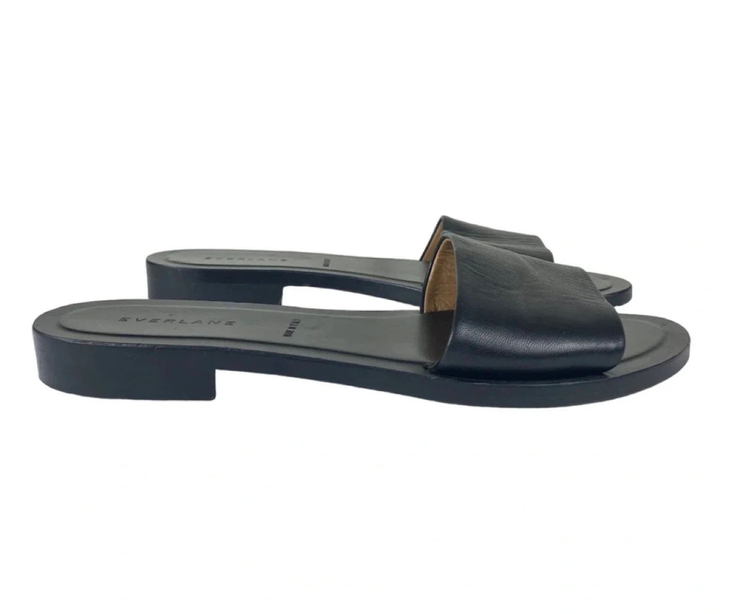 Everlane Black Leather Slide Sandals Size 7.5 - photo 4