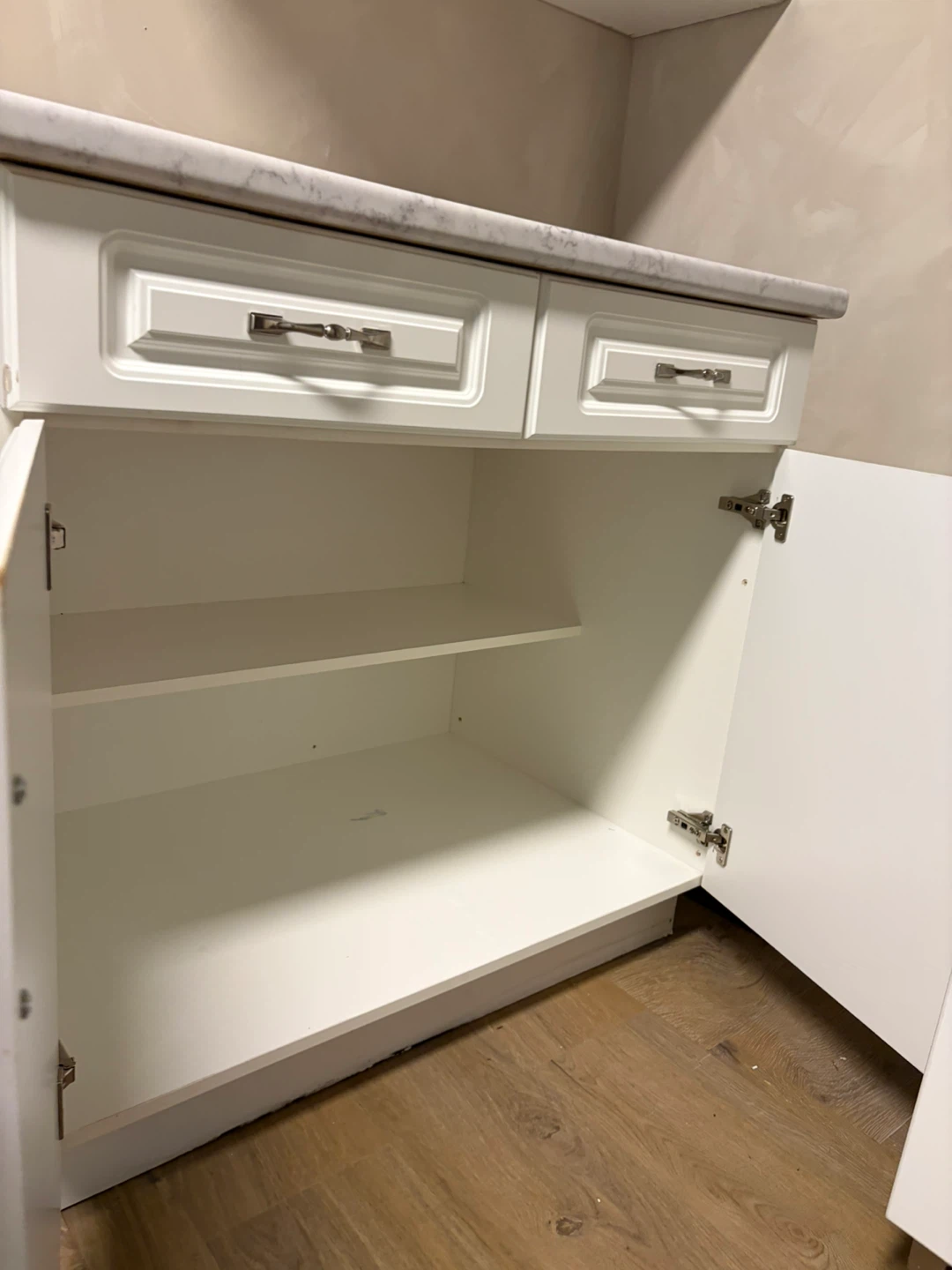 White kitchen cabinet with countertop - photo 5