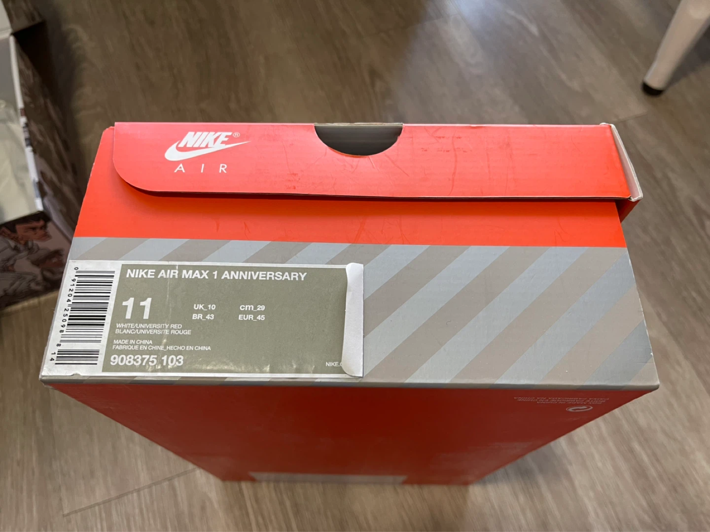 Nike Air Max 1 Anniversary White Red Size 11 - photo 2