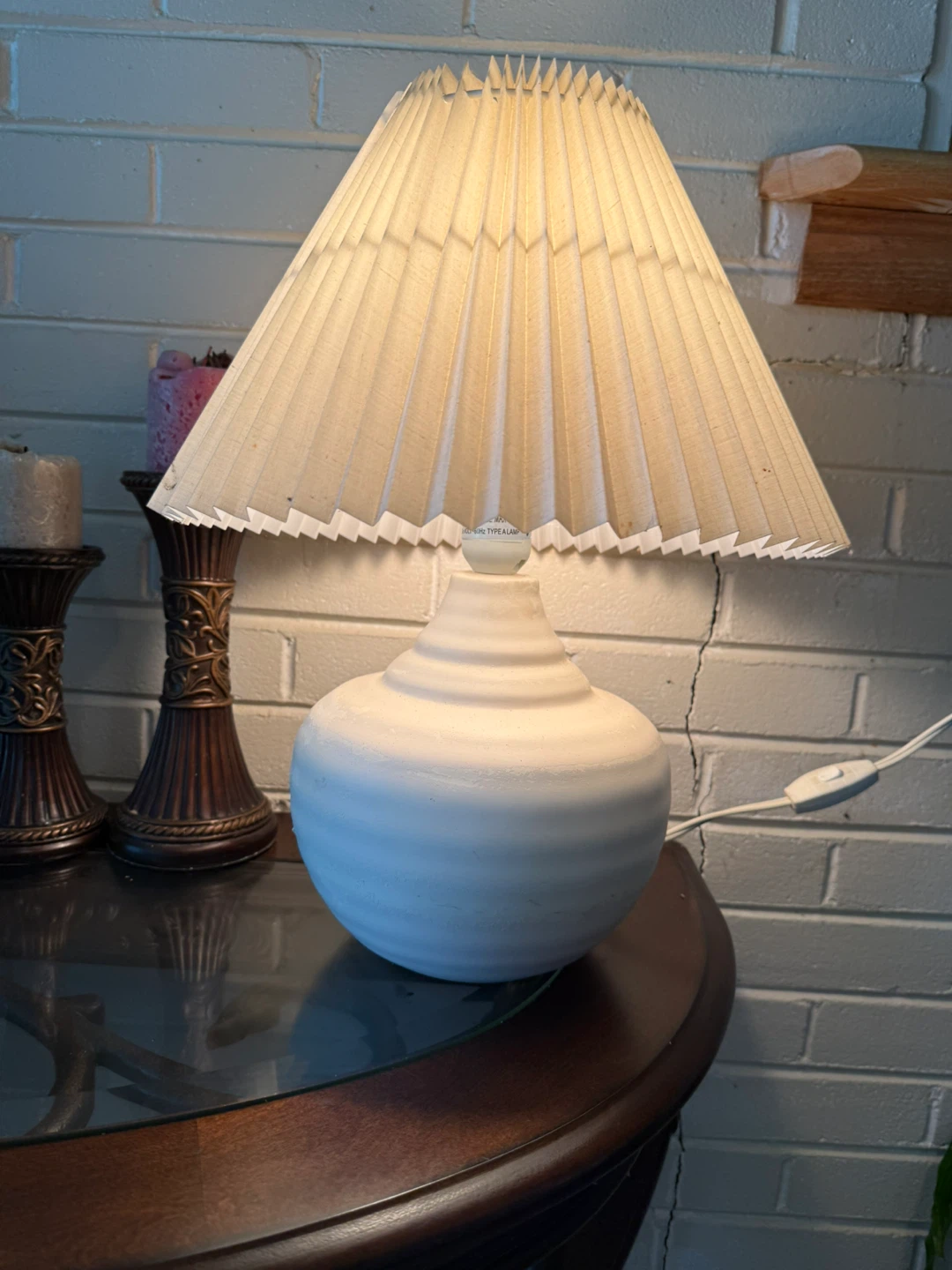 White Pleated Lamp