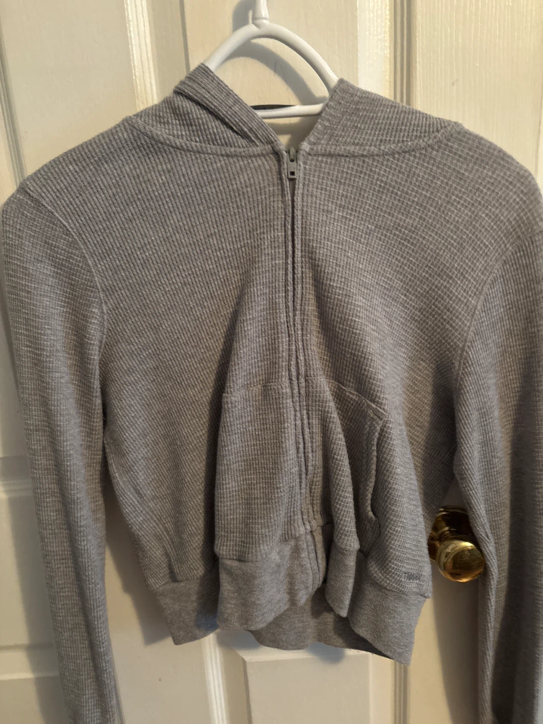 Women TNA waffle hoodie size small cropped