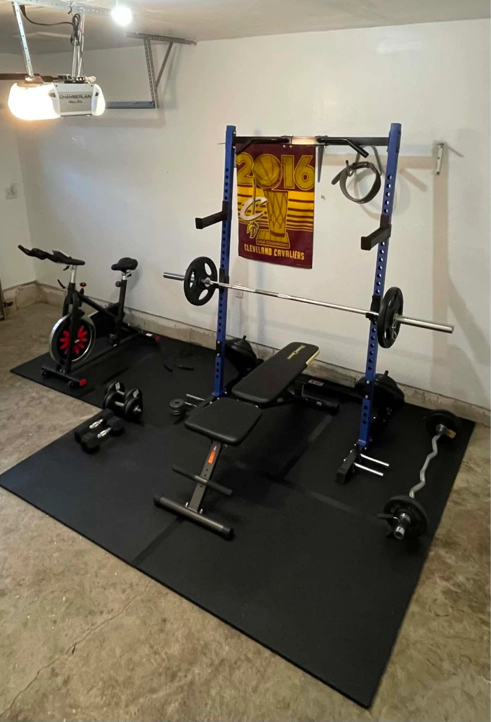 Home Gym Setup - Weight Bench & Squat Rack