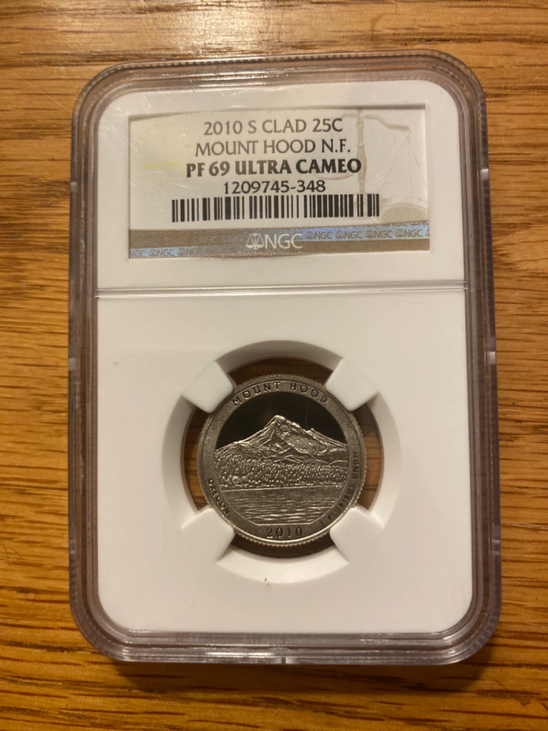2010 Mount Hood S CLAD 25C NGC PF 69 Ultra Cameo Quarter - photo 2
