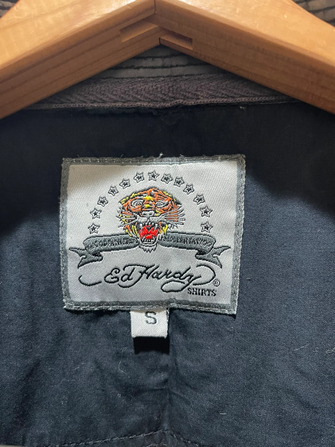 Ed Hardy Black Embellished Long Sleeve Button-Up Shirt Size S - photo 5
