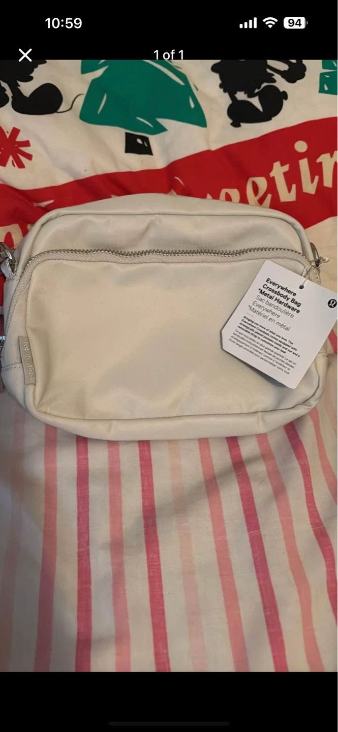 Lululemon crossbody bag bone silver long 2L tags on