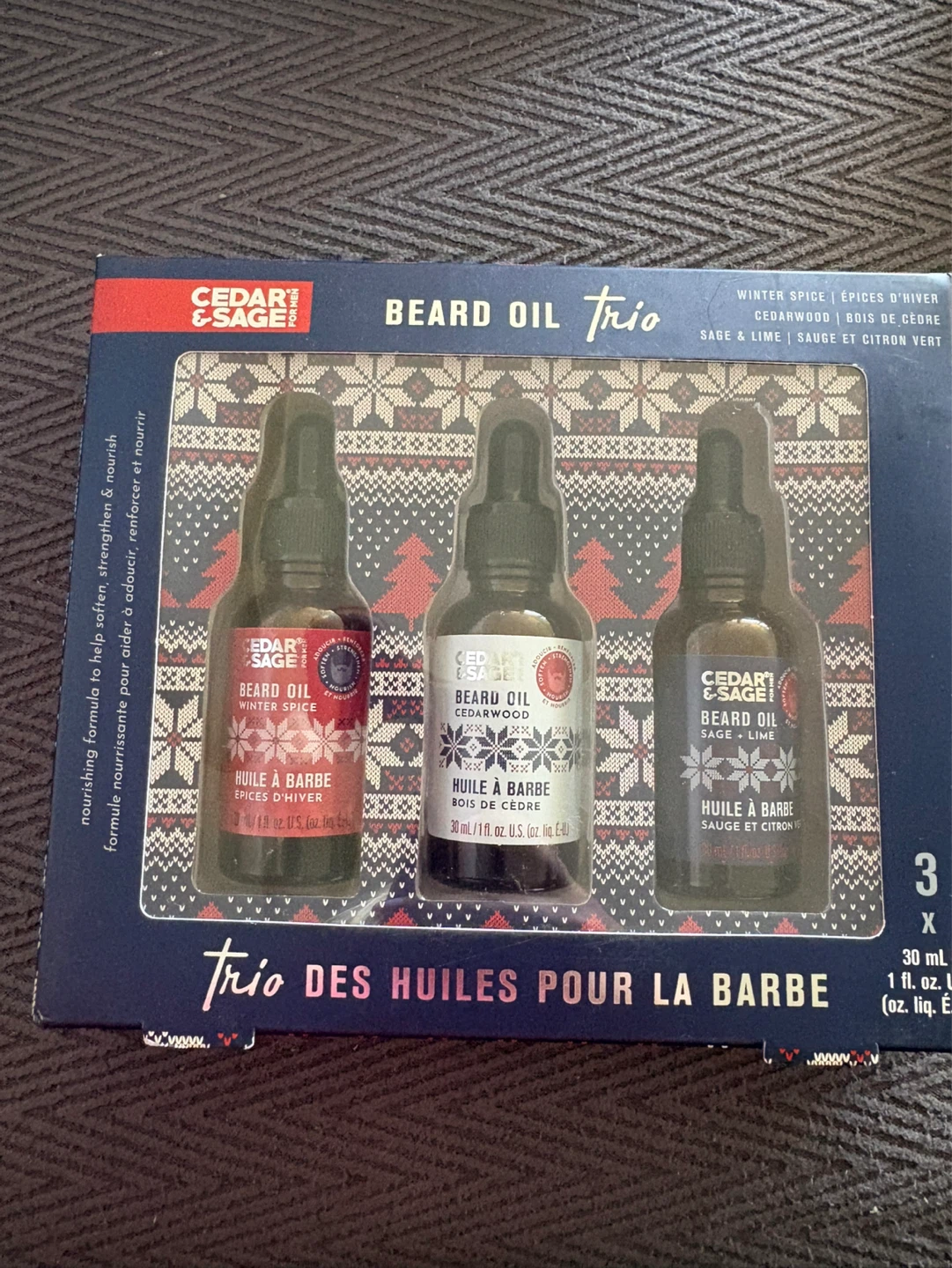 Cedar & Sage Beard Oil Trio Set