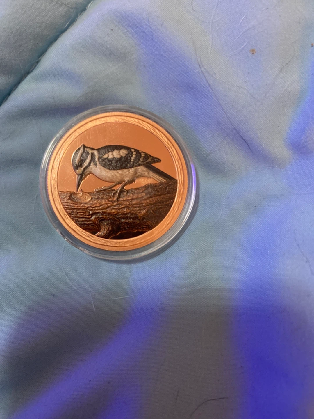Copper Round with Bird and Star