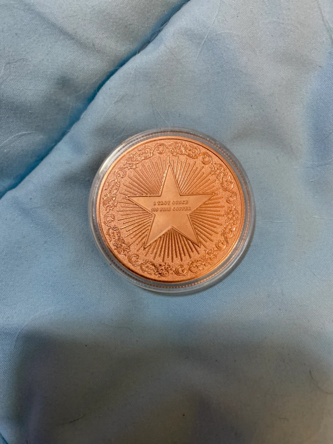 Copper Round with Bird and Star - photo 2