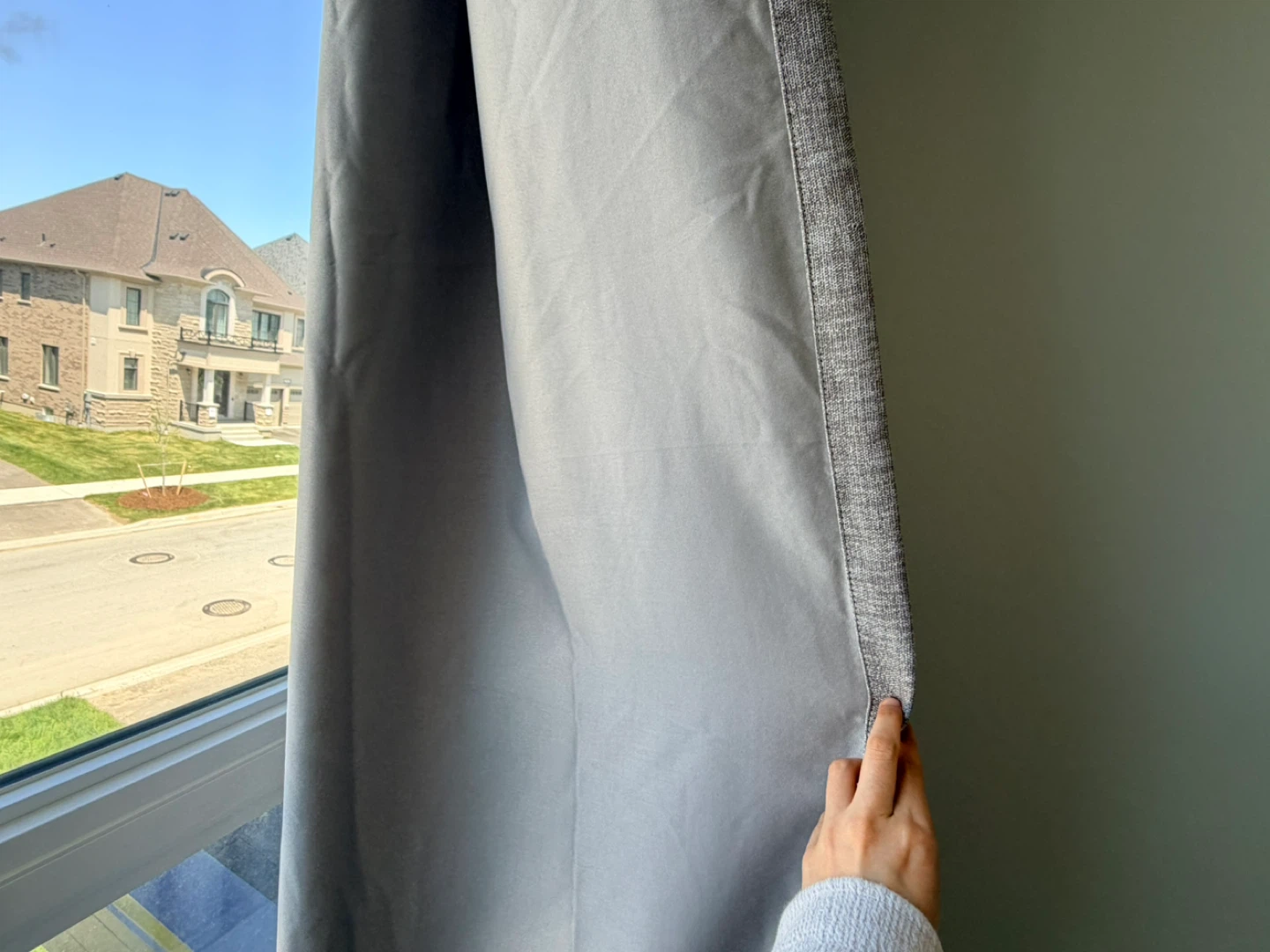 Grey Blackout Curtains with Rod and hardware - photo 3