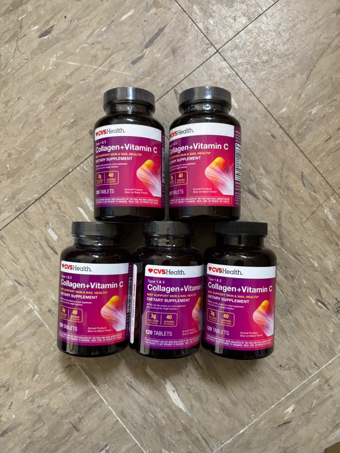 CVS Health Collagen + Vitamin C Dietary Supplement 120 Tablets