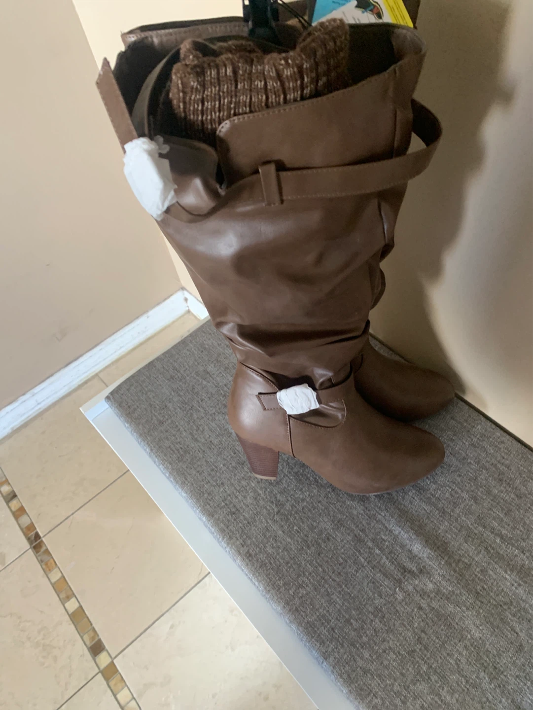 Brown Slouch Boots Size 10 - photo 3