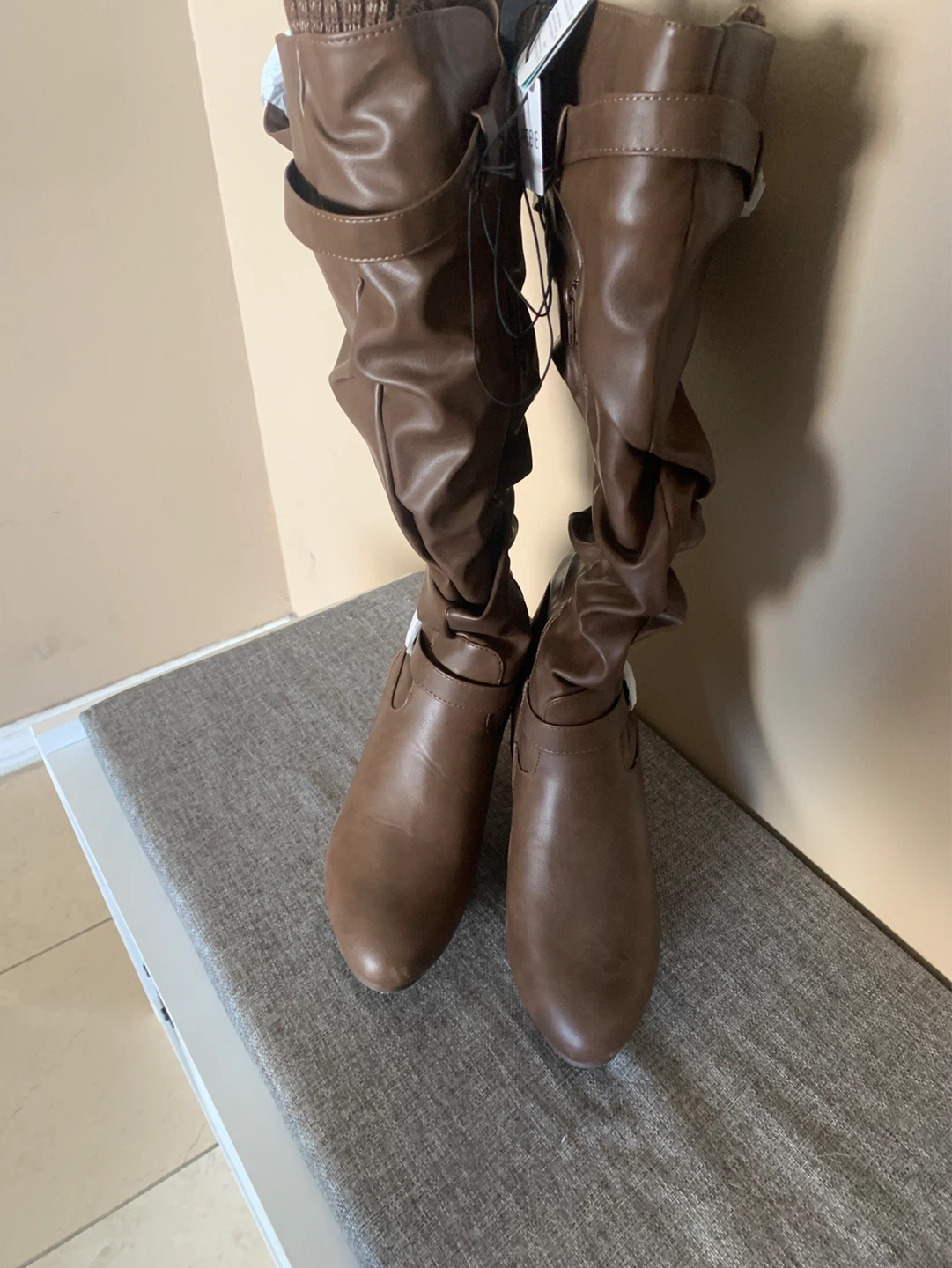 Brown Slouch Boots Size 10 - photo 2