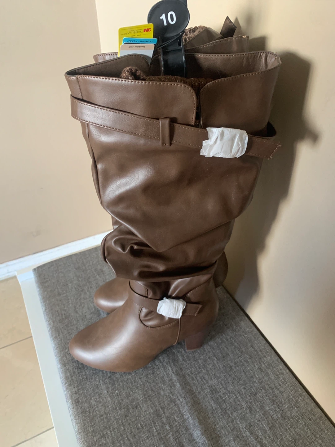 Brown Slouch Boots Size 10