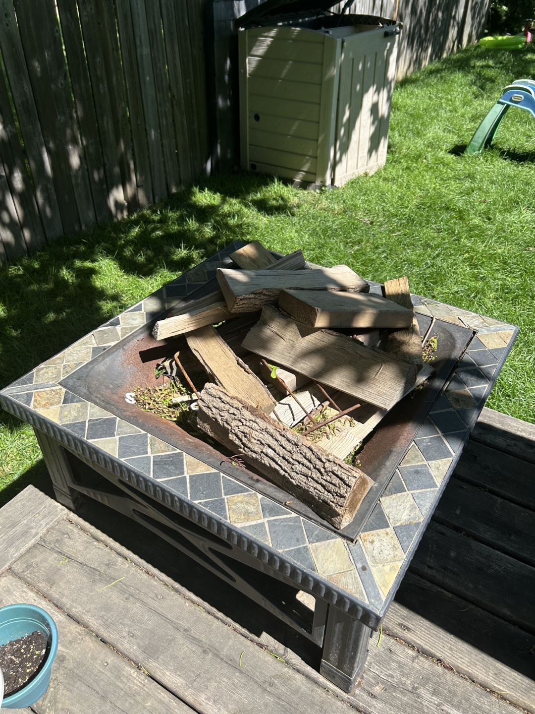 Square Fire Pit with Wood Accents - photo 3
