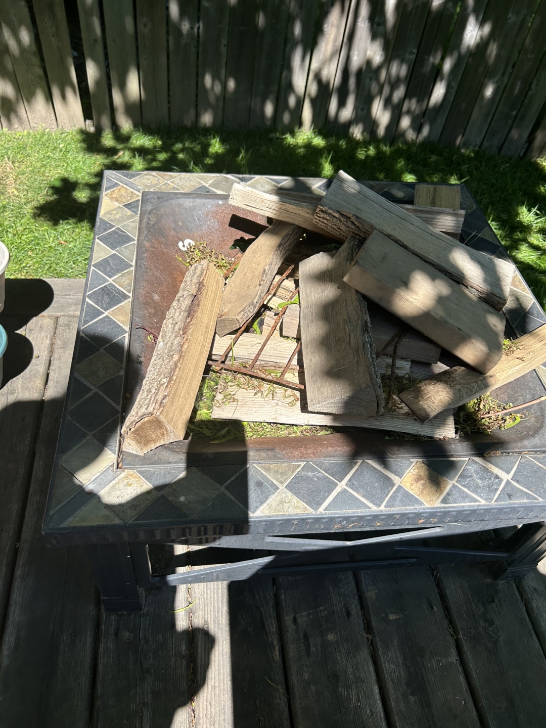 Square Fire Pit with Wood Accents - photo 2