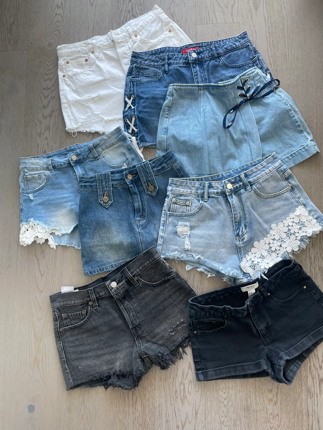 Various Denim Shorts and Skirts, size 2-4