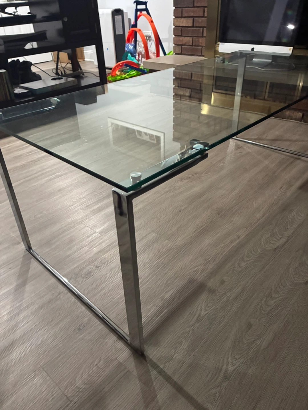 Glass center Table with Chrome Legs - photo 2