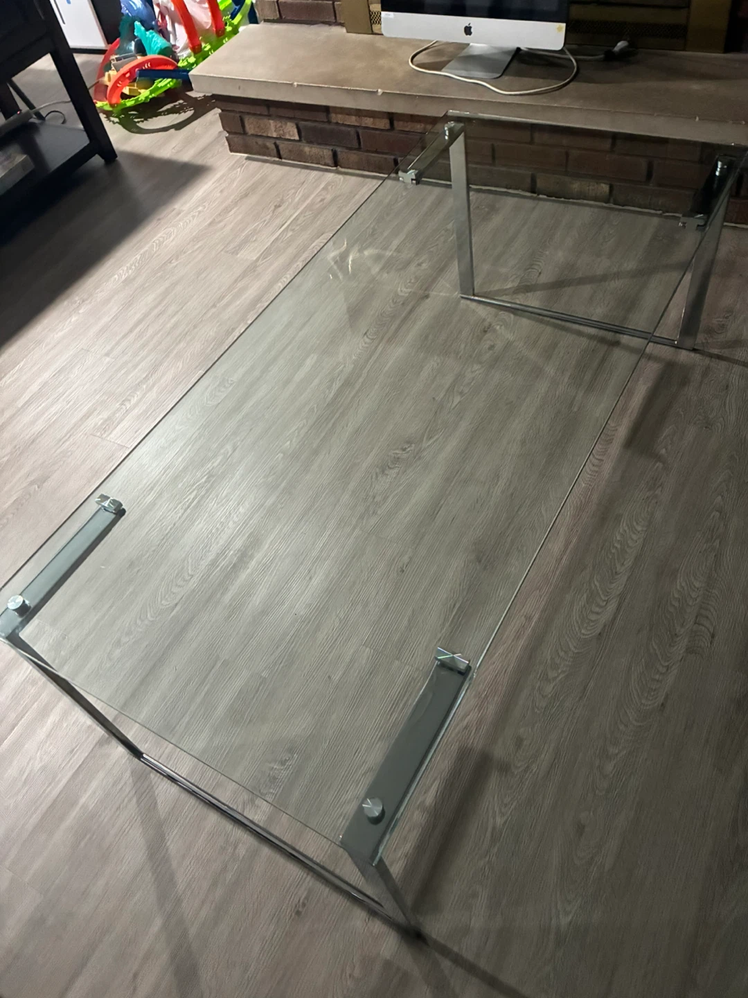 Glass center Table with Chrome Legs