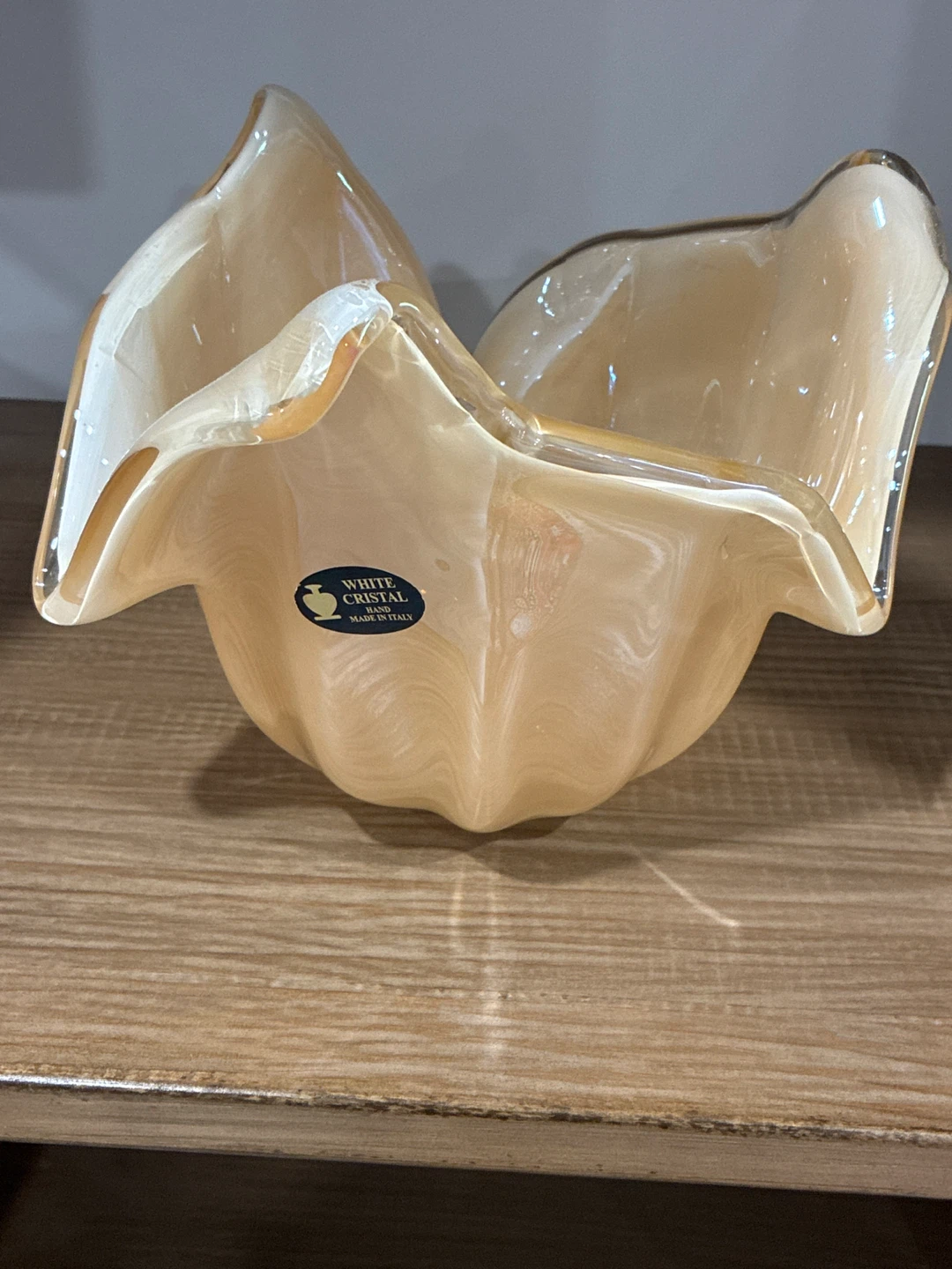 White Cristal Glass Bowl - Made in Italy