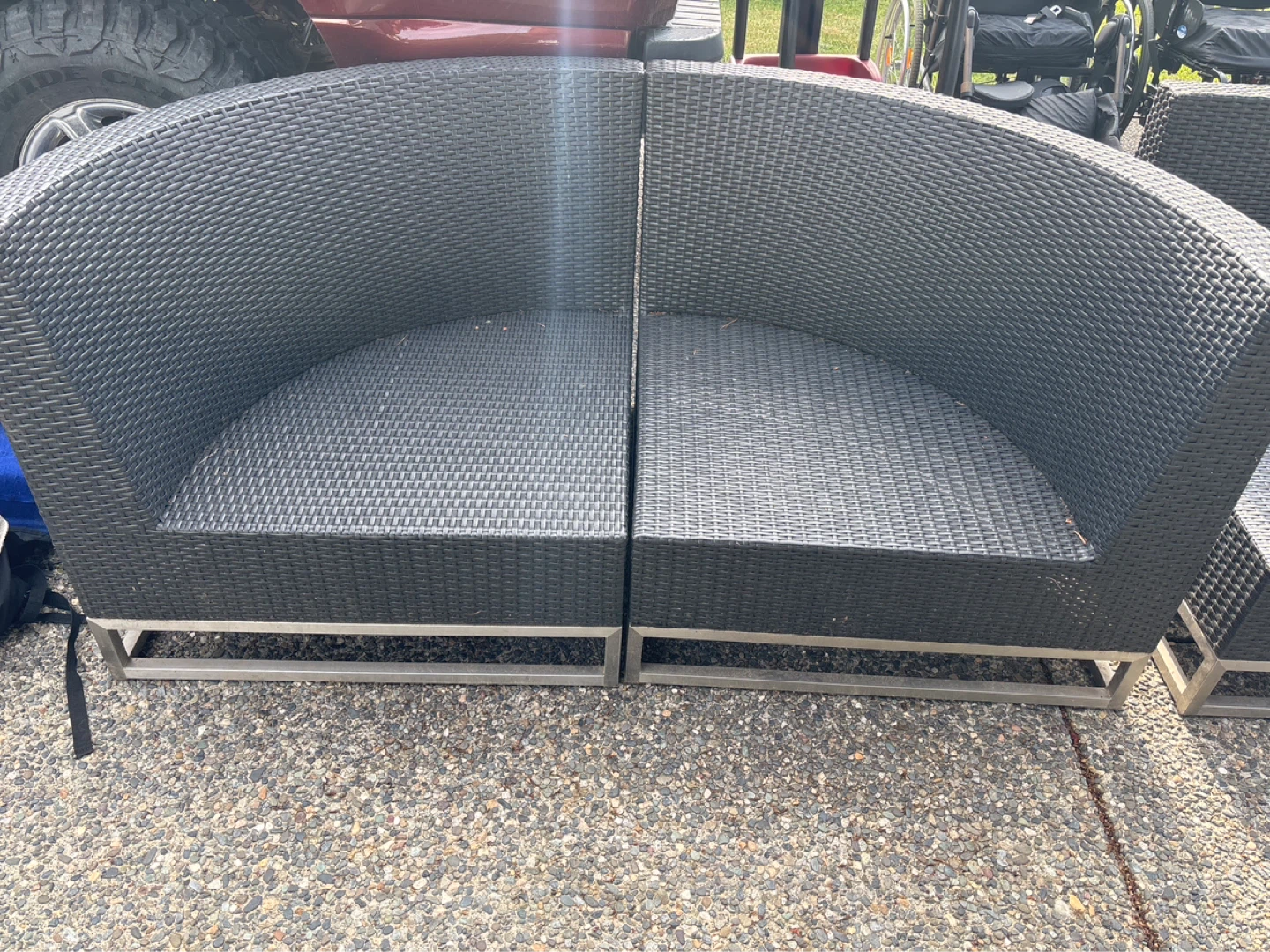 Outdoor Wicker Sectional Sofa Set - photo 2