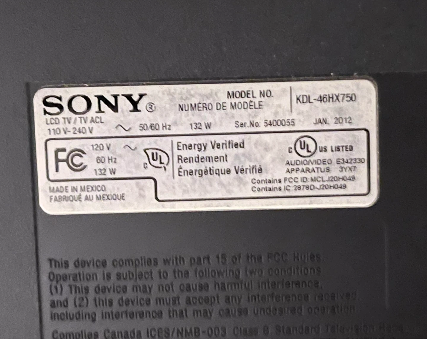 Sony 46 Inch LED TV - photo 2