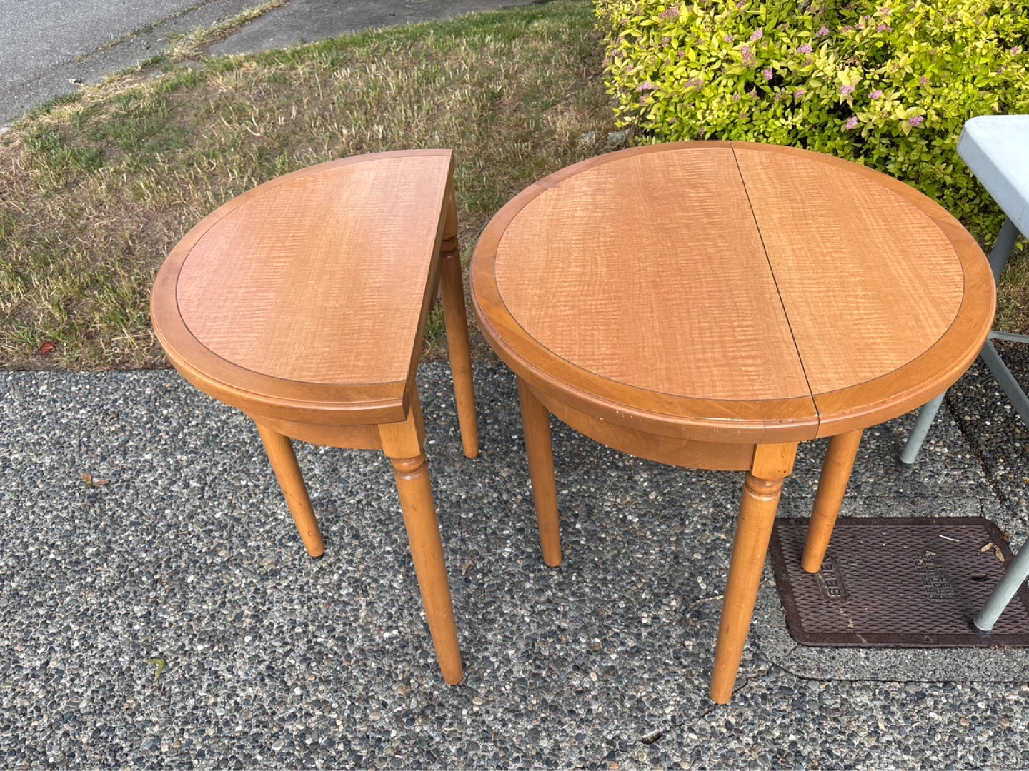Wooden Drop Leaf Side Tables - photo 2