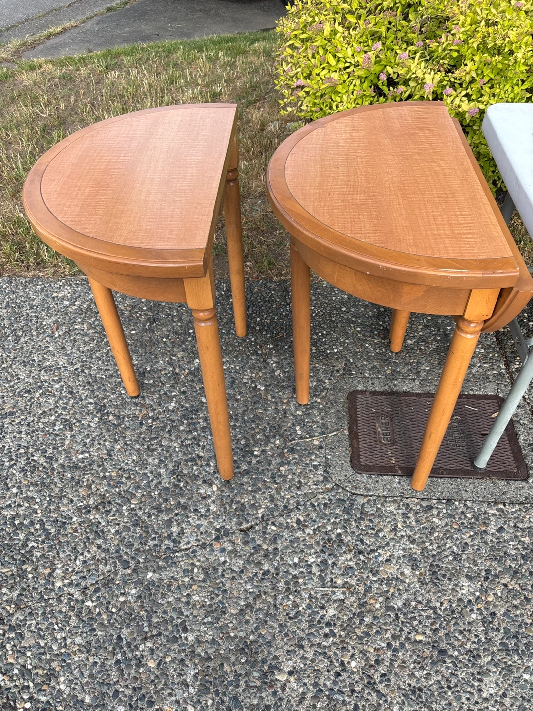 Wooden Drop Leaf Side Tables