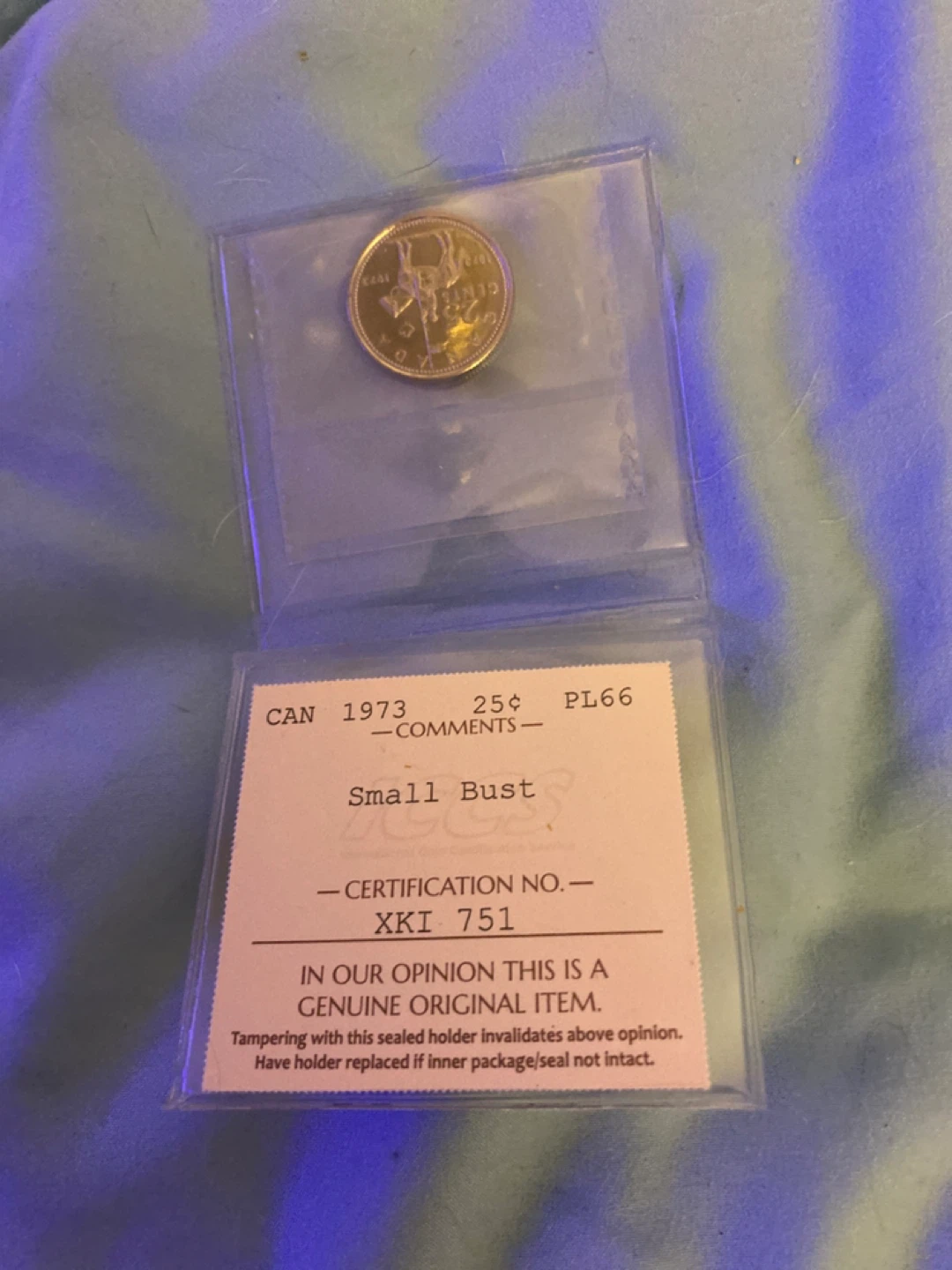 1973 Canadian 25 Cent Coin - Small Bust