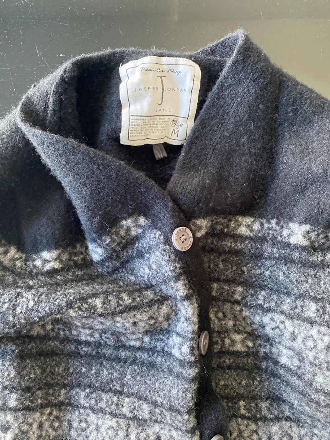 Jasper Conran Jeans Cardigan - Grey/Black Fair Isle Pattern - photo 3