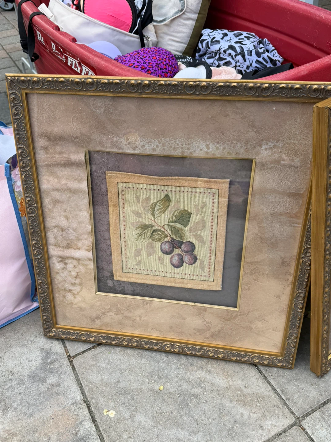 Framed Needlepoint Artwork with Fruit Motifs - photo 2