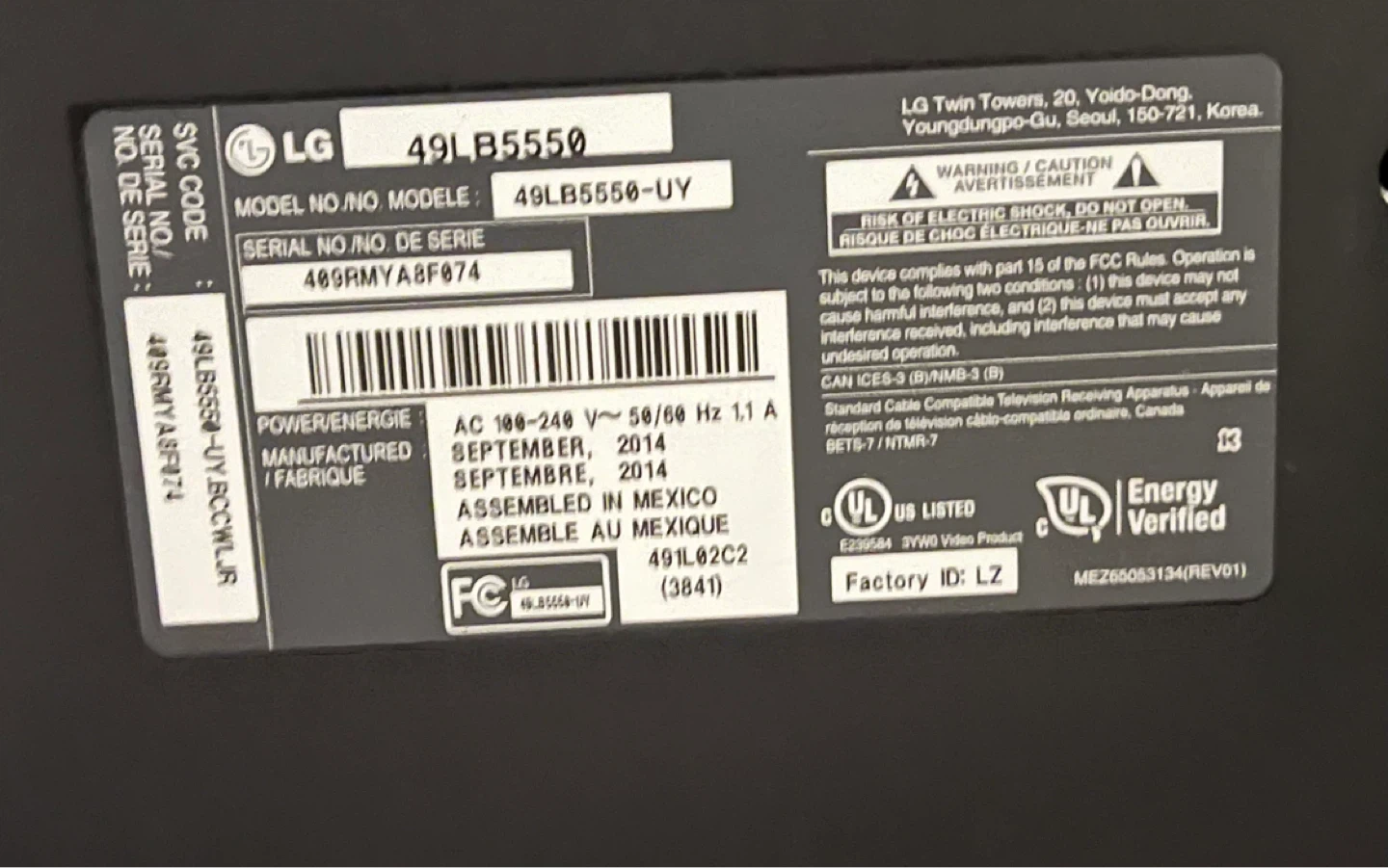 LG 49 Inch LED TV - photo 3