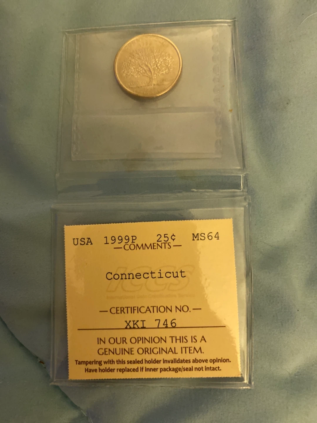 1999-P Connecticut Quarter MS64 Certified Coin