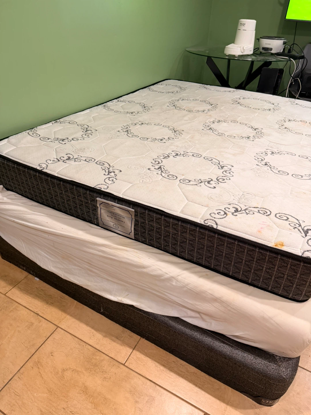 Queen Size Mattress with the bottom frame- Moving sale