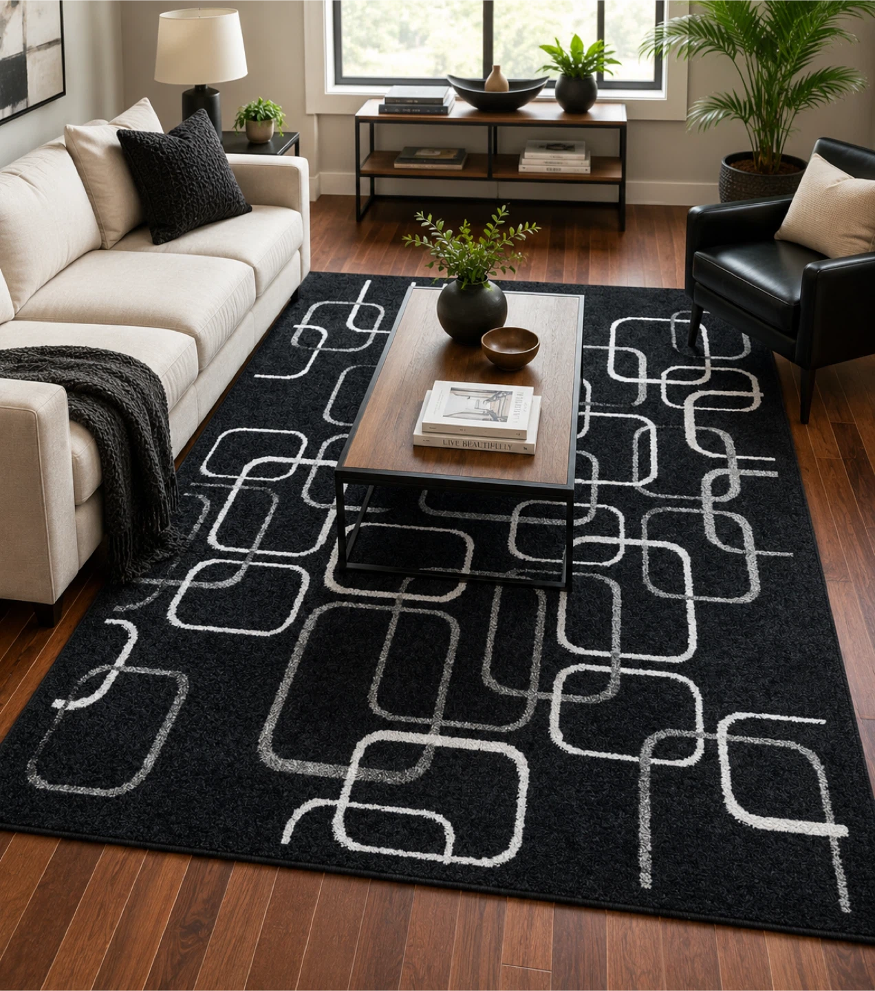 Black and Grey Area Rug - photo 2
