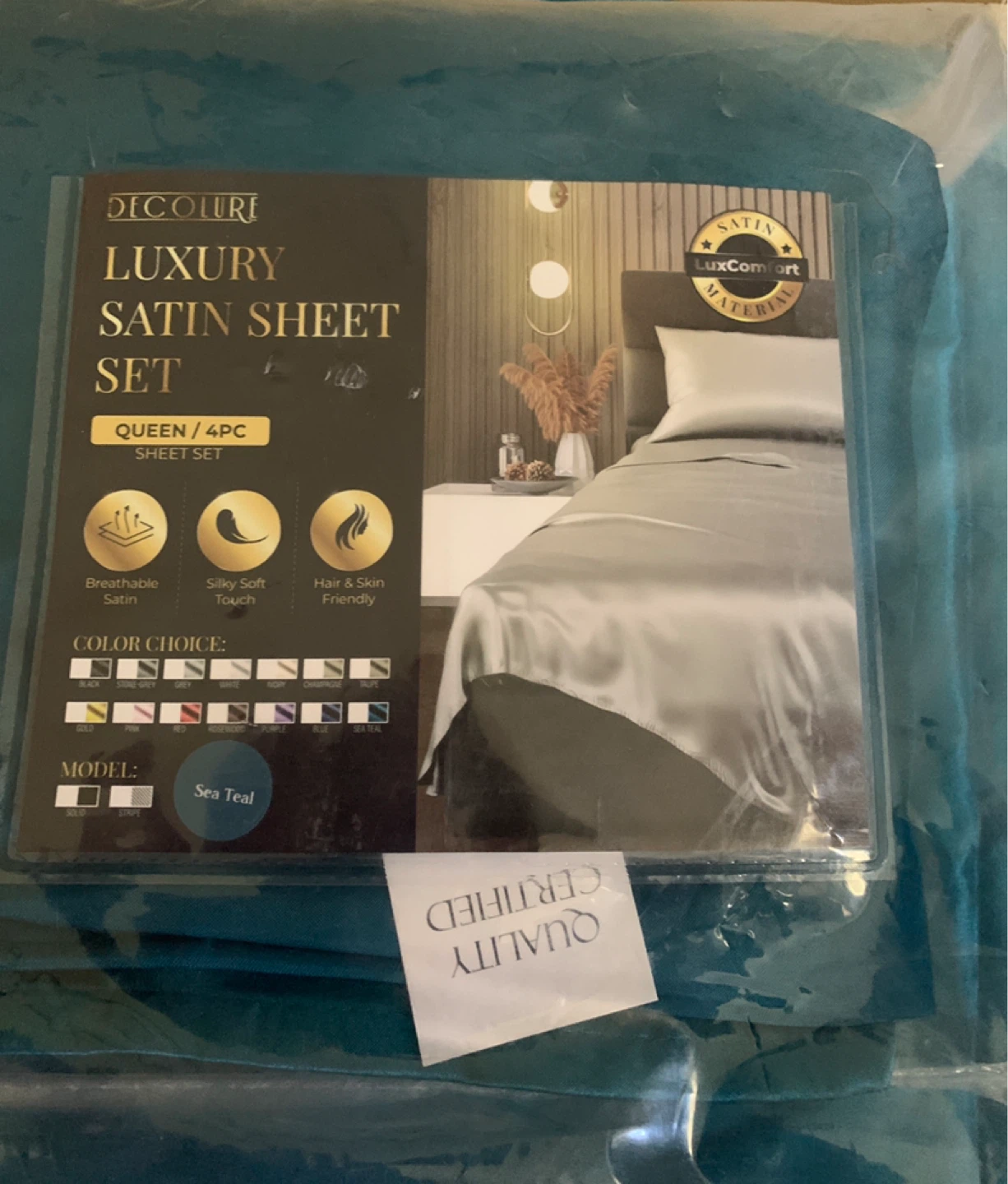 DECOLURE Luxury Satin Sheet Set - Queen