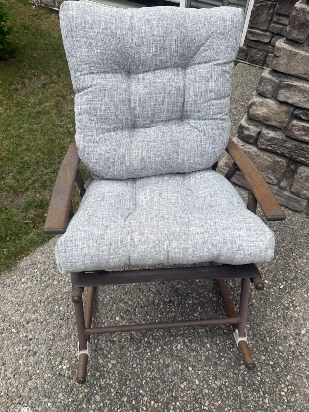 Grey Rocking Chair with Cushions - photo 2