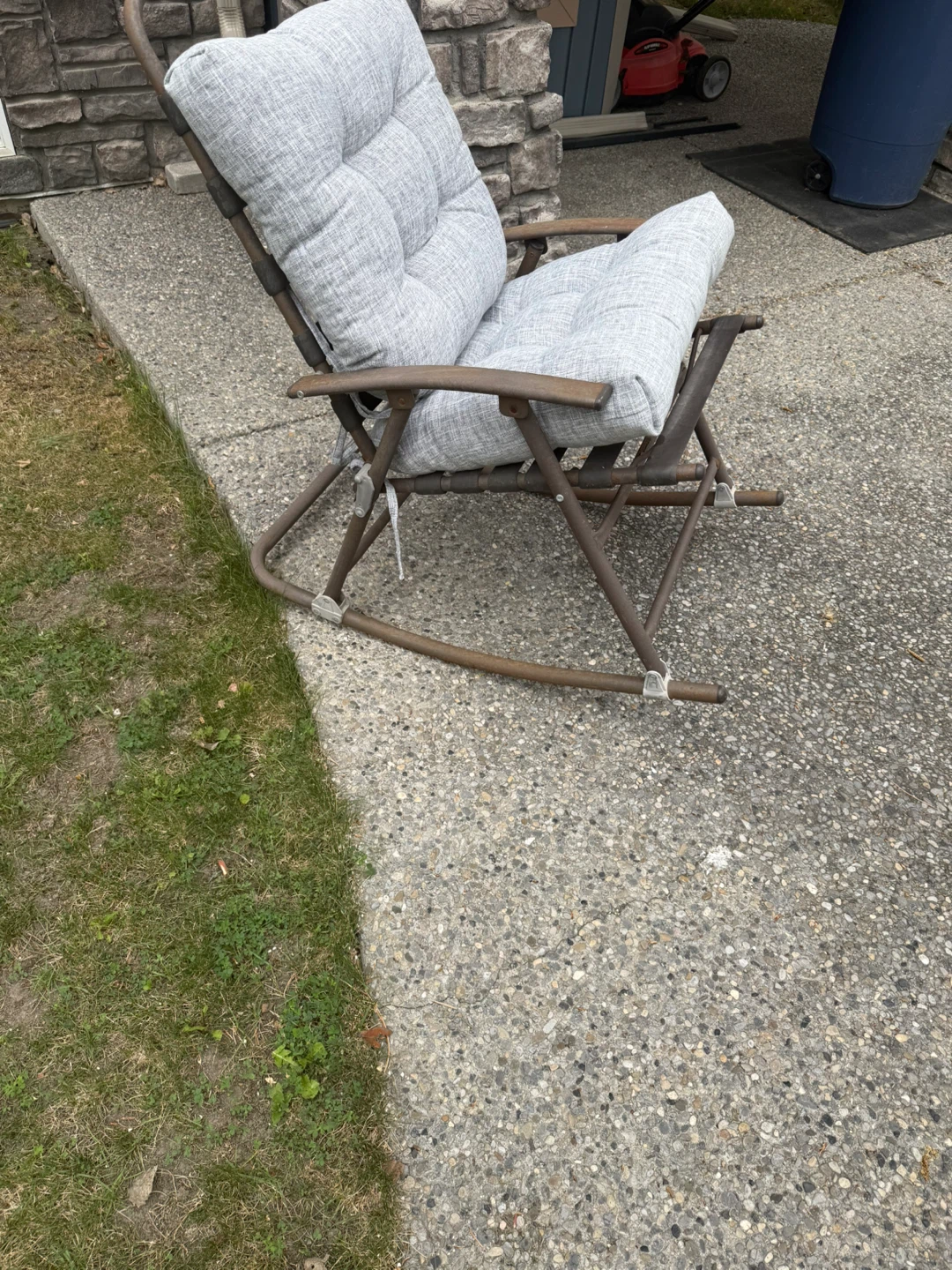 Grey Rocking Chair with Cushions