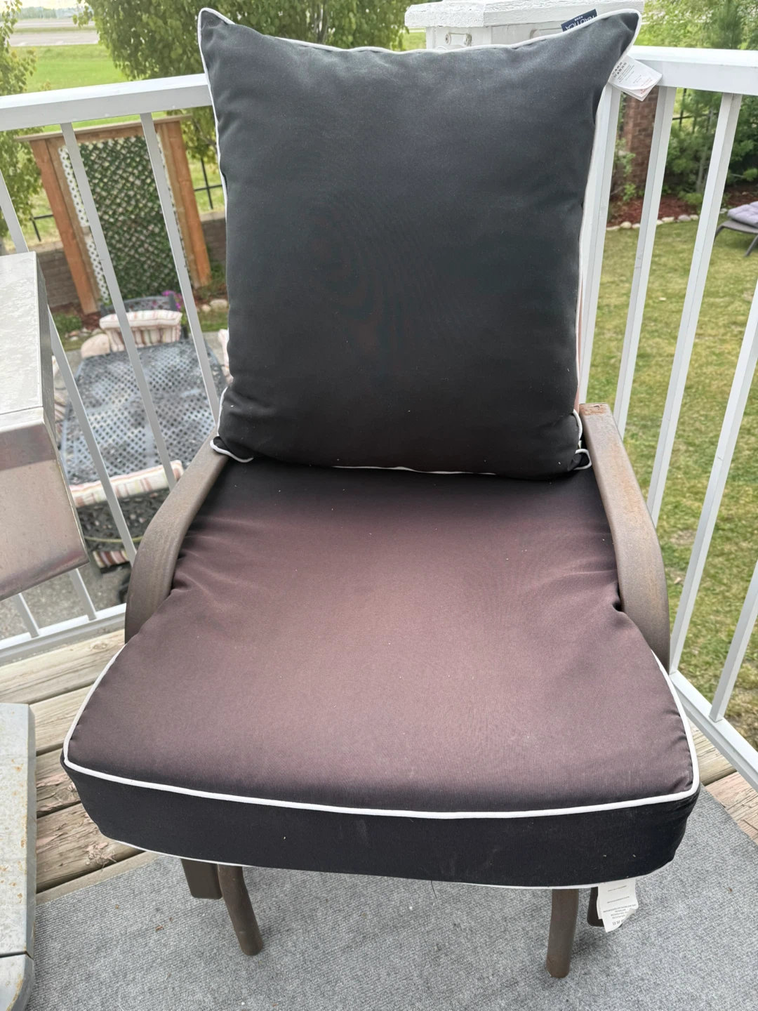 Outdoor chair with brand new Nautica Chair Cushion Set