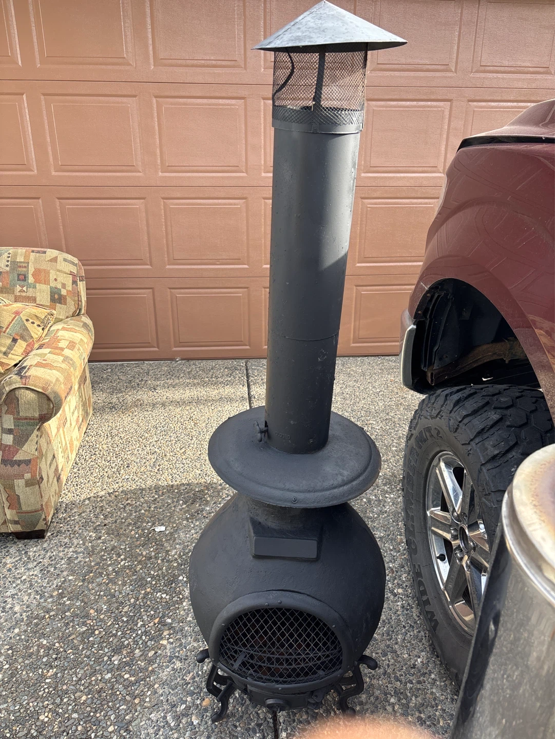 Black Chiminea Outdoor Fireplace