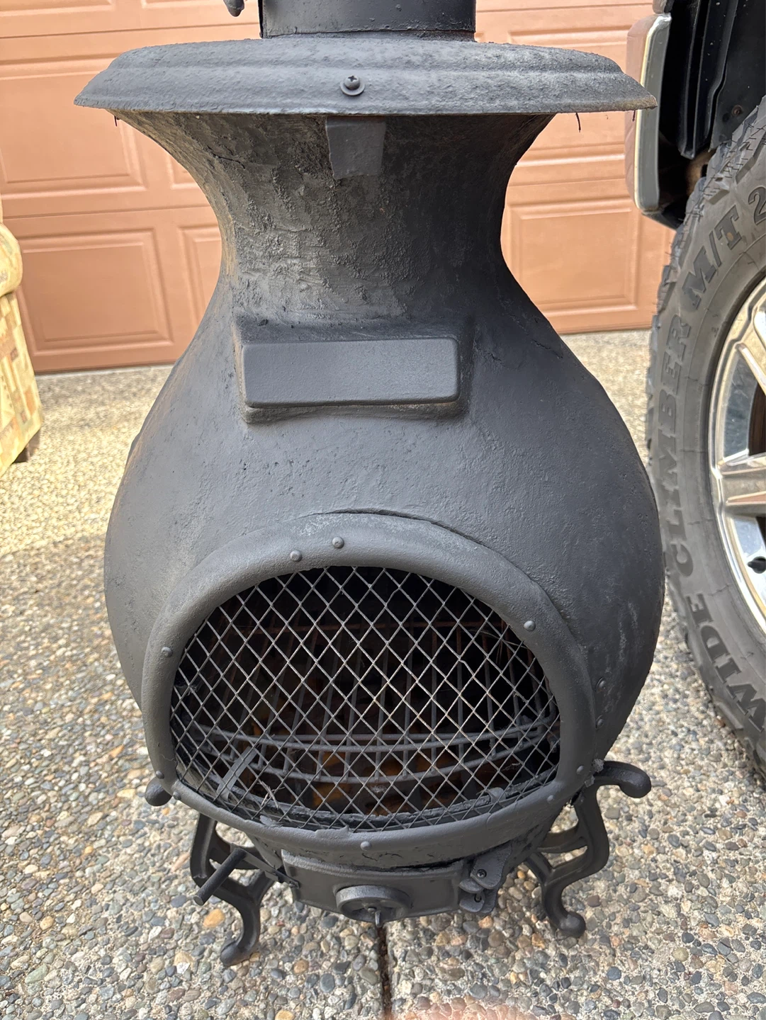 Black Chiminea Outdoor Fireplace - photo 2