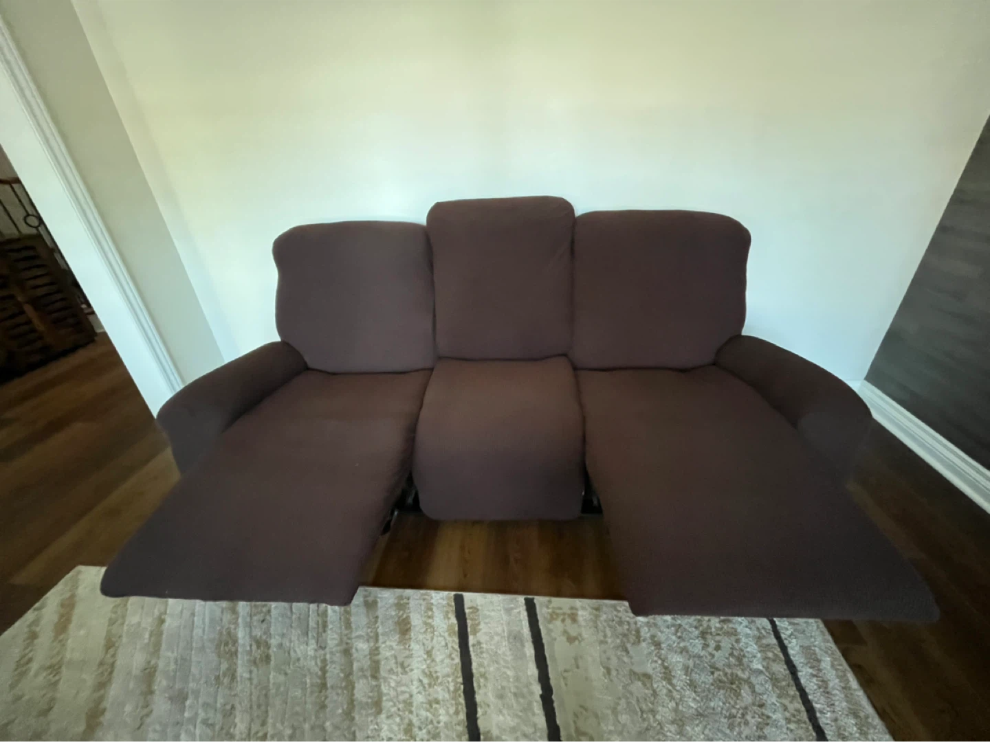 Brown 3-Seater Reclining Sofa - photo 2
