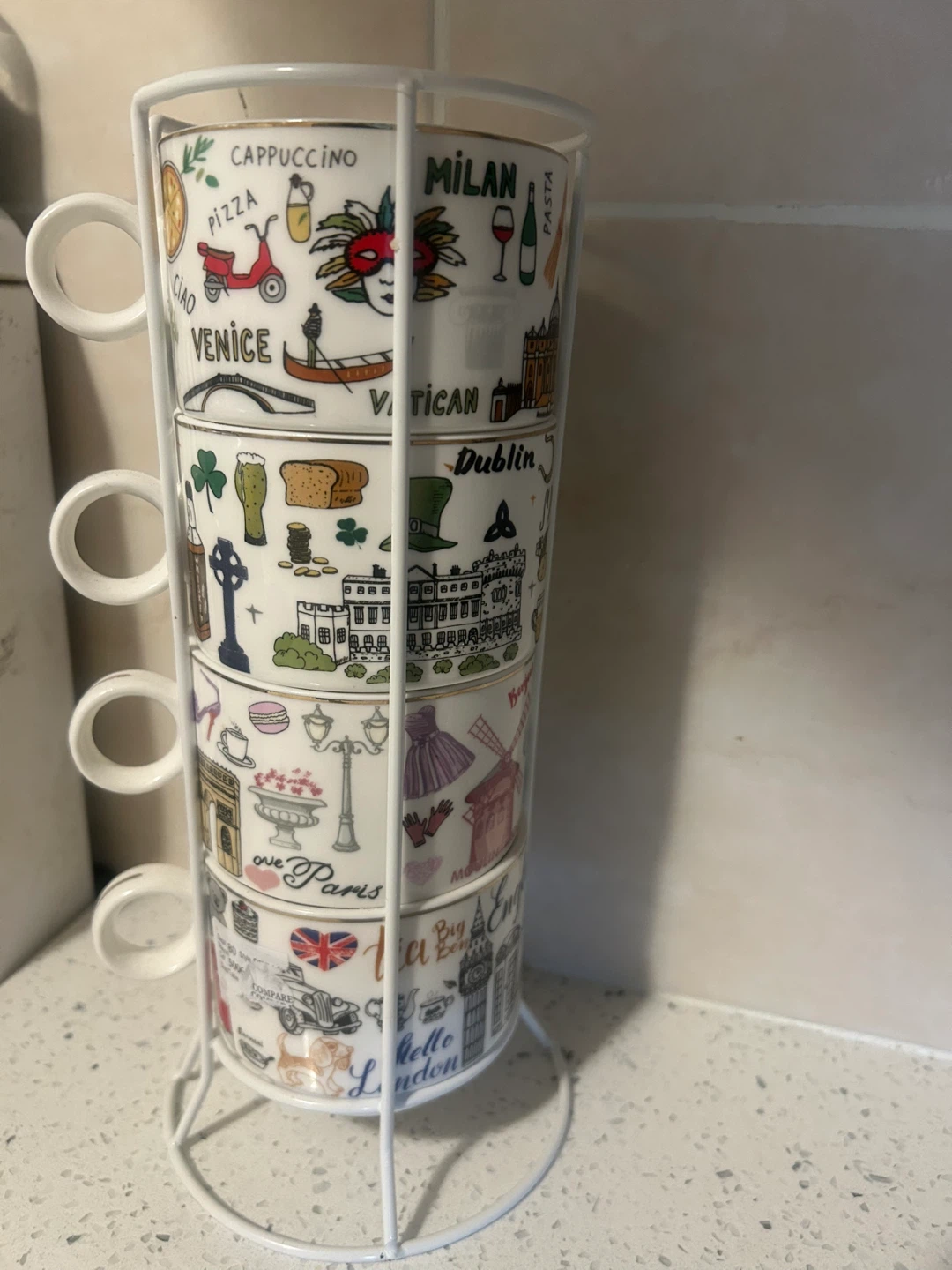 Stacking Mugs with City Designs