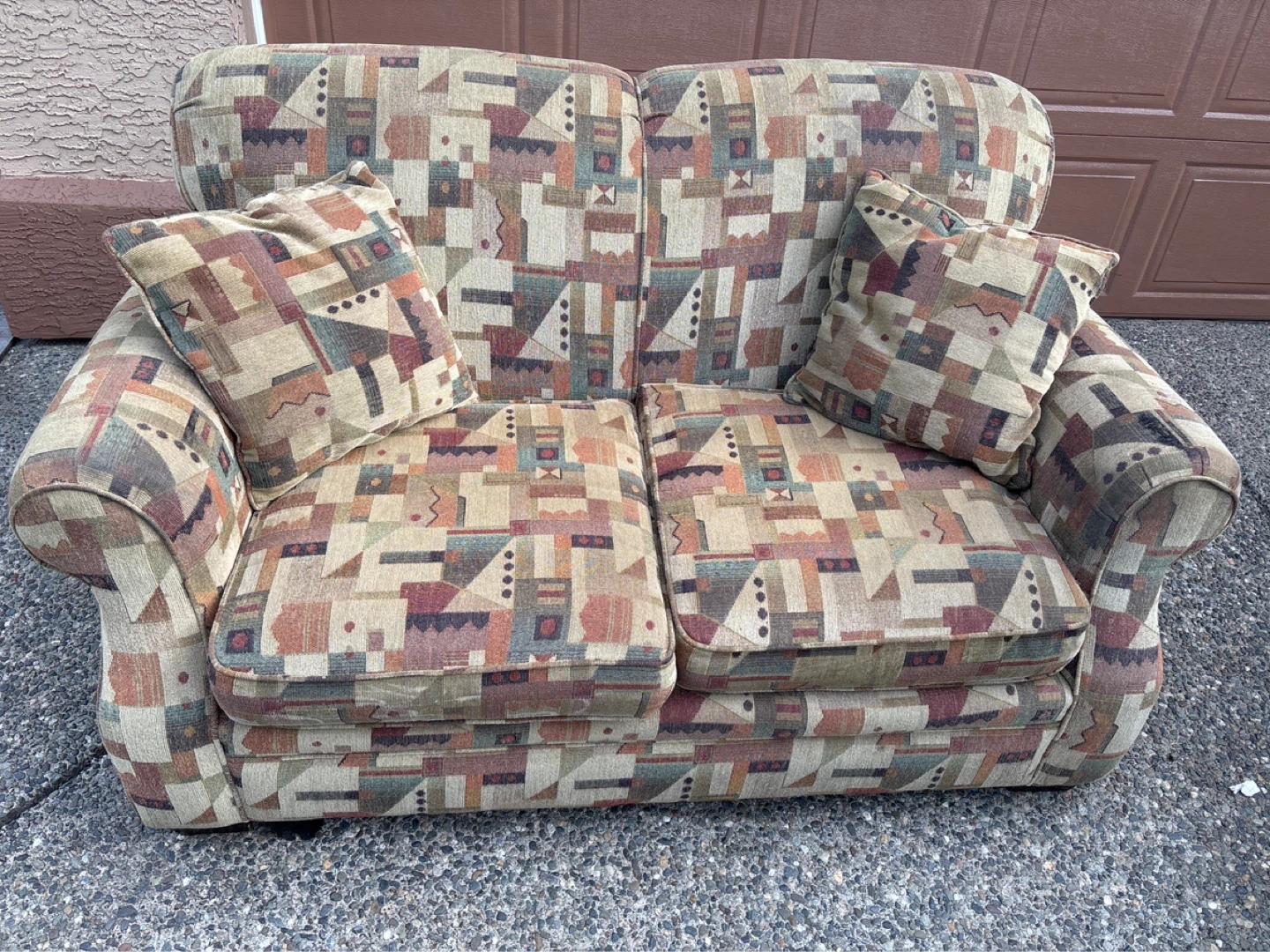 Loveseat Sofa with Patterned Fabric