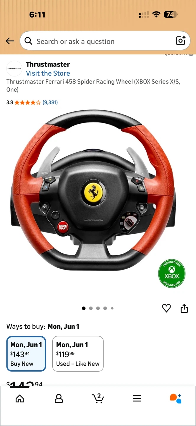 Thrustmaster Ferrari 458 Spider Racing Wheel - photo 4