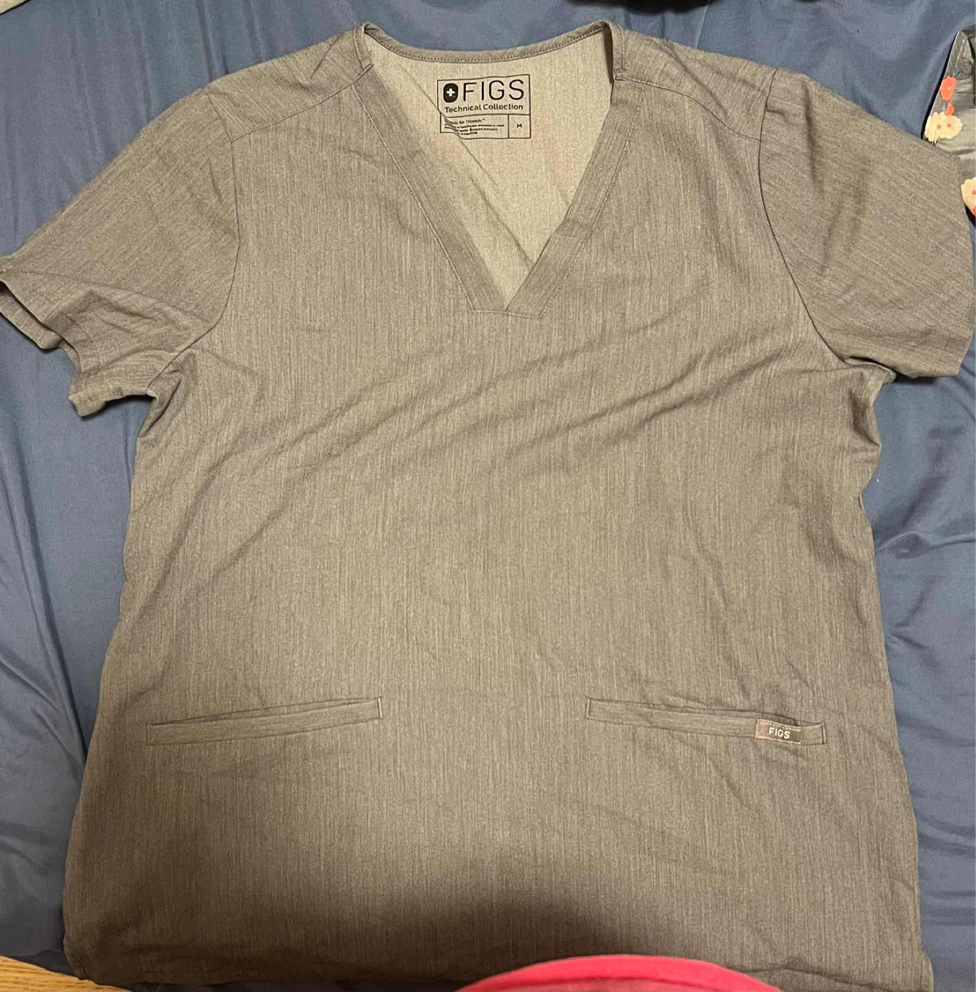FIGS Grey Technical Collection Scrub Top