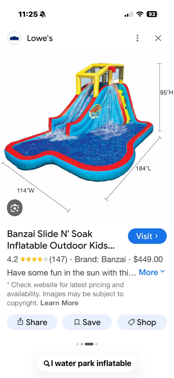 Banzai Slide N' Soak Inflatable Water Park