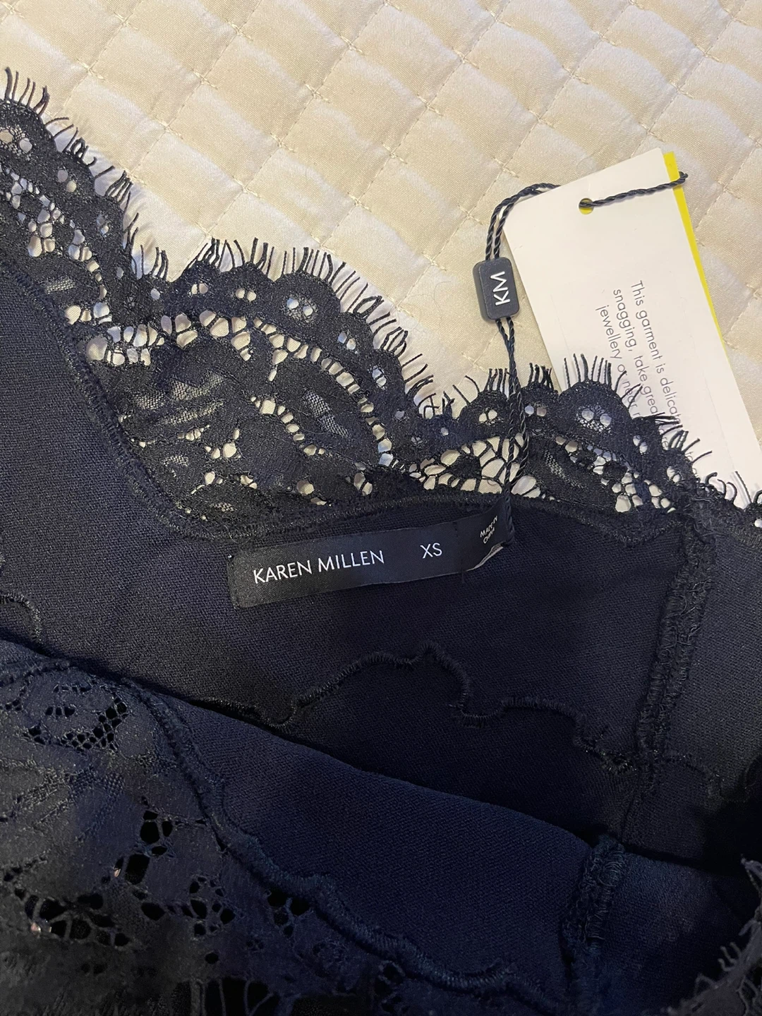 Karen Millen Black Lace & Studded Mini Dress XS - photo 2