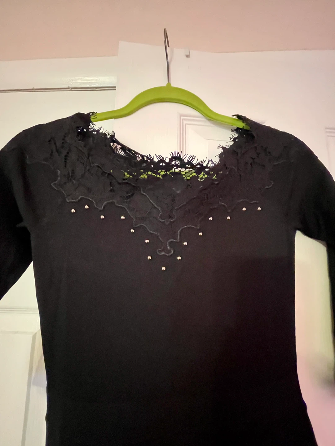 Karen Millen Black Lace & Studded Mini Dress XS - photo 4